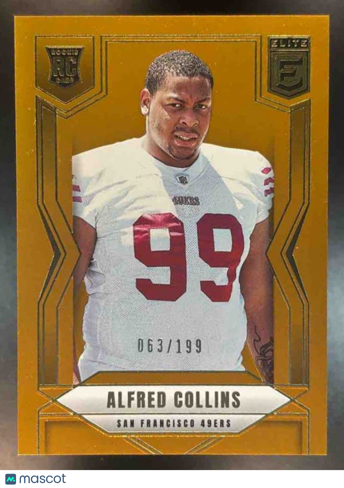 2025 Panini Donruss Elite Alfred Collins Orange /199 #187 RC San Francisco 49ers - Sports Cards