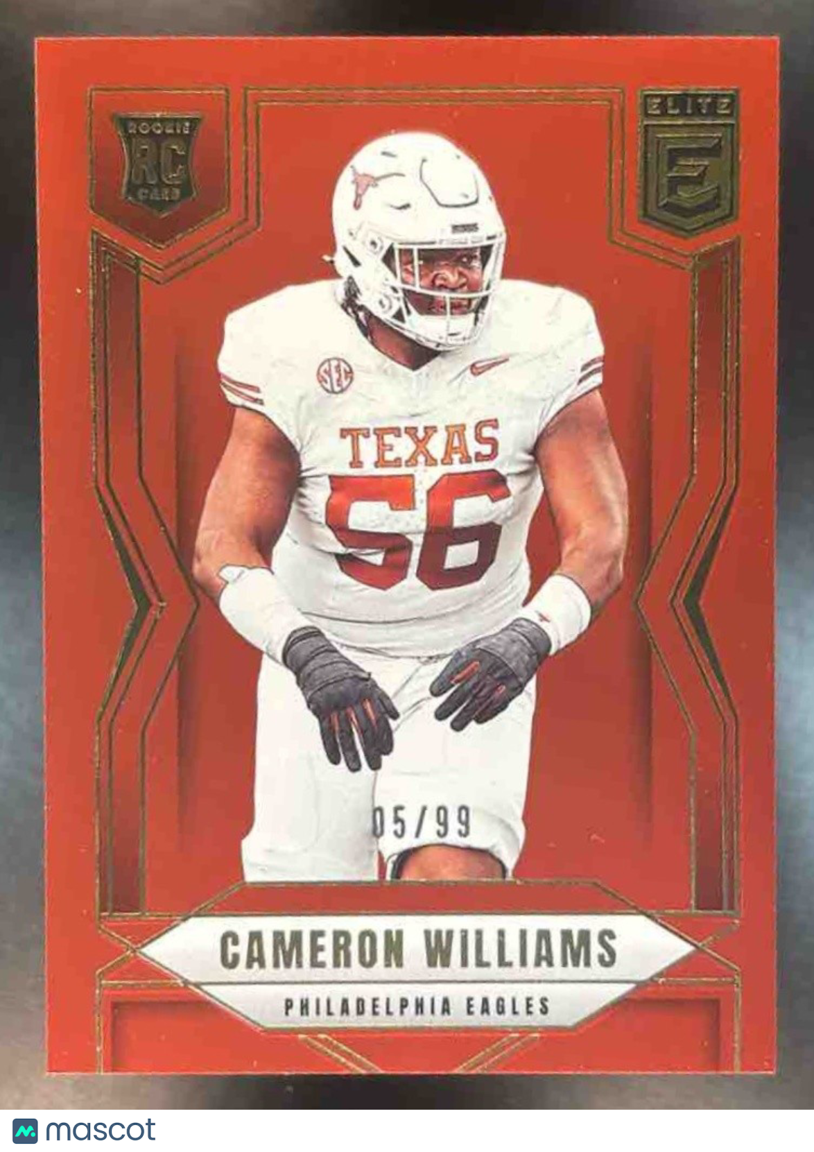 2025 Panini Donruss Elite Cameron Williams Red /99 #184 RC Philadelphia Eagles - Sports Cards
