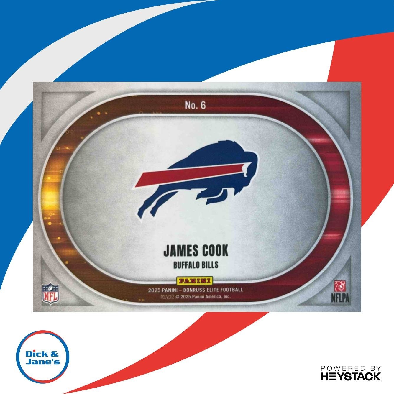 2025 Panini Donruss Elite James Cook Full Throttle Orange /199 #6 Buffalo Bills - Sports Cards