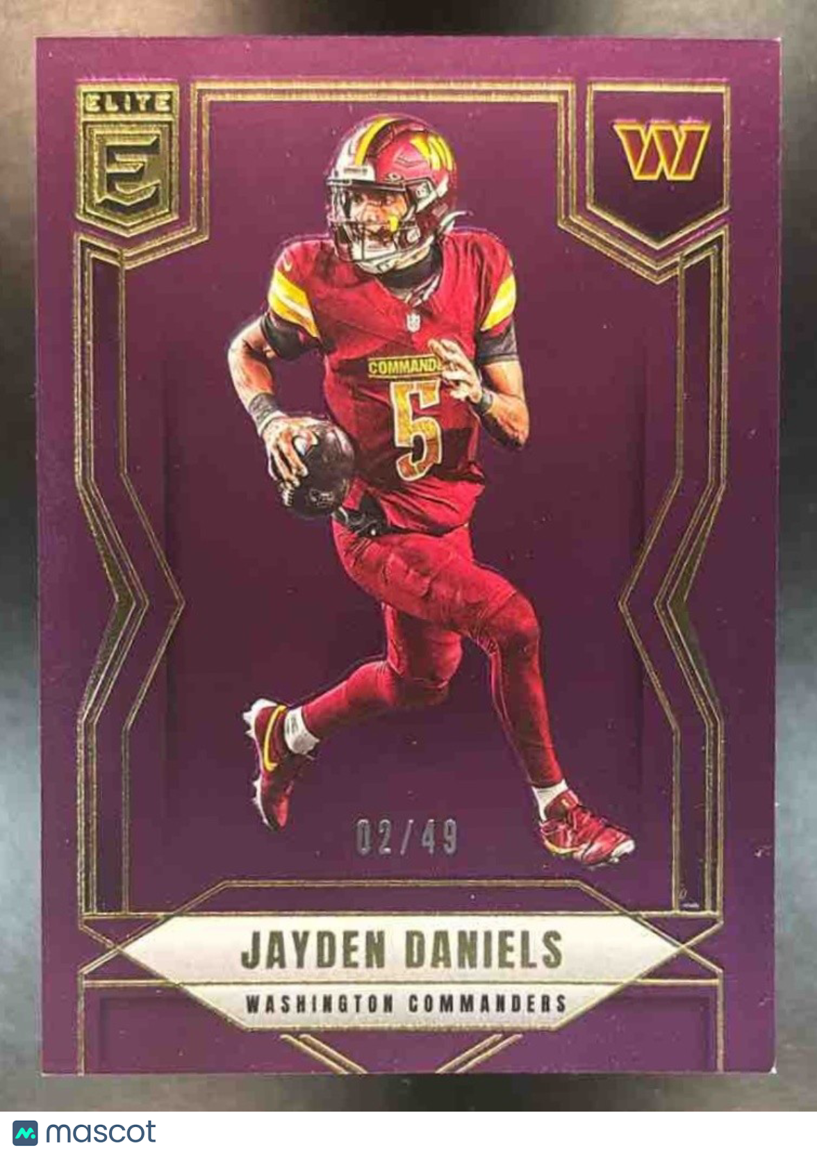 2025 Panini Donruss Elite Jayden Daniels Purple /49 #1 Washington Commanders - Sports Cards
