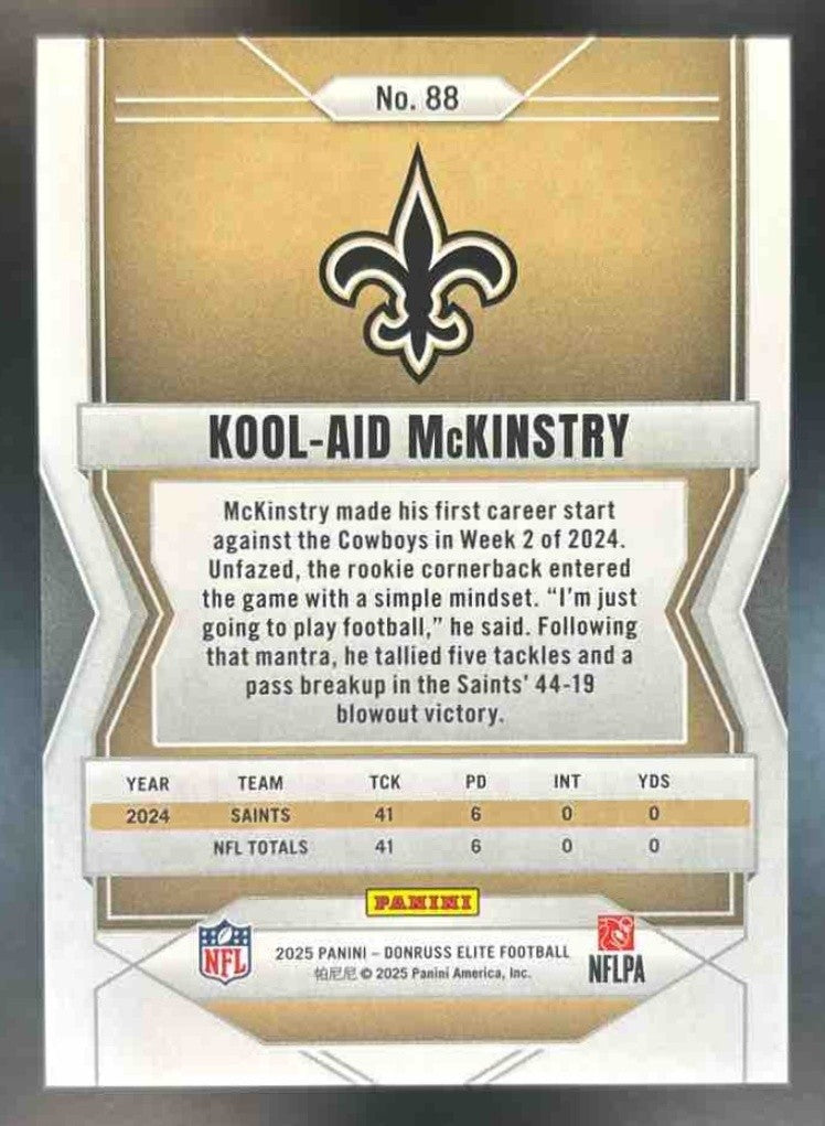 2025 Panini Donruss Elite Kool-Aid McKinstry Orange /199 #88 New Orleans Saints - Sports Cards