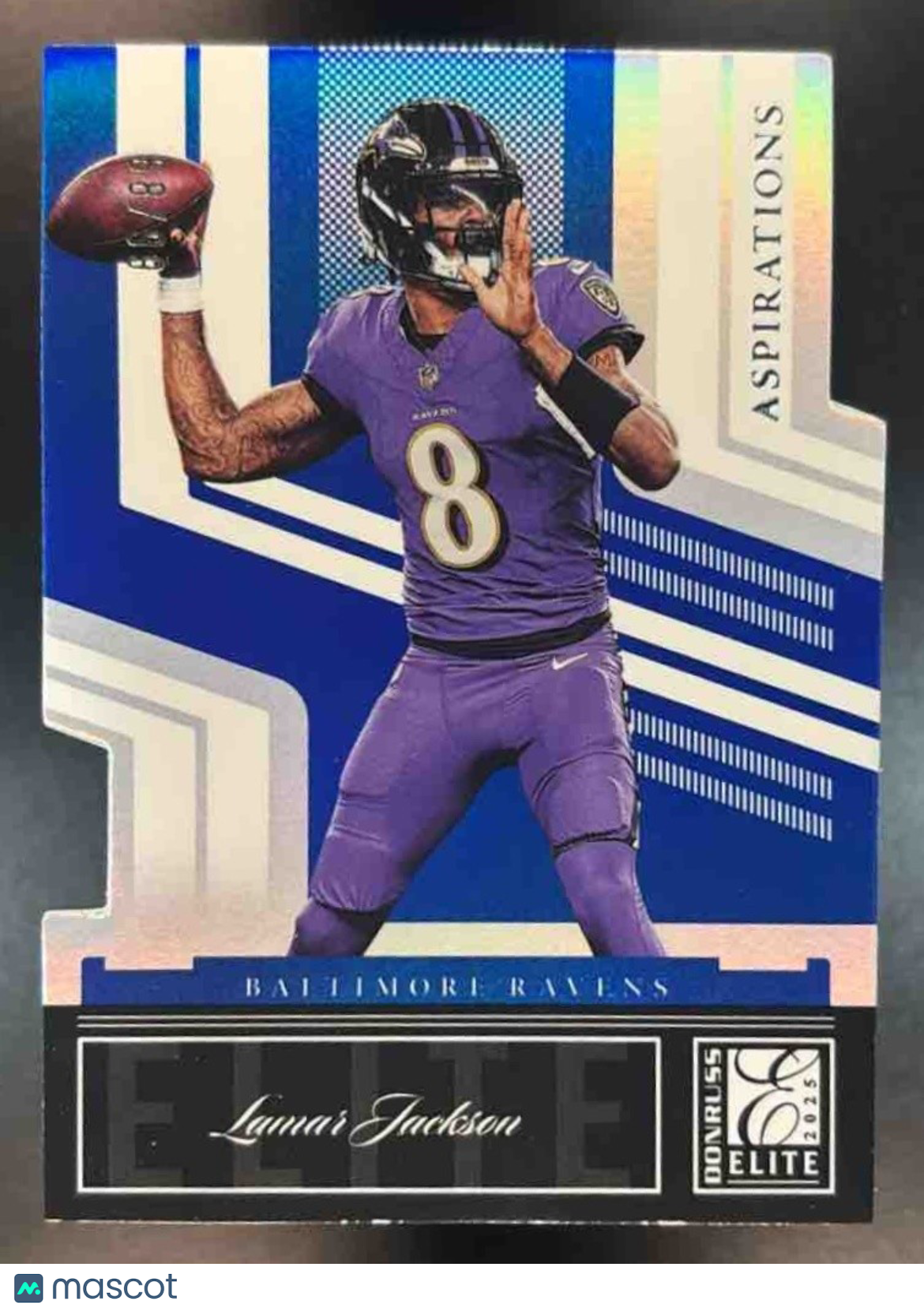 2025 Panini Donruss Elite Lamar Jackson 2007 Aspirations Die-Cut Blue /99 #25 - Sports Cards