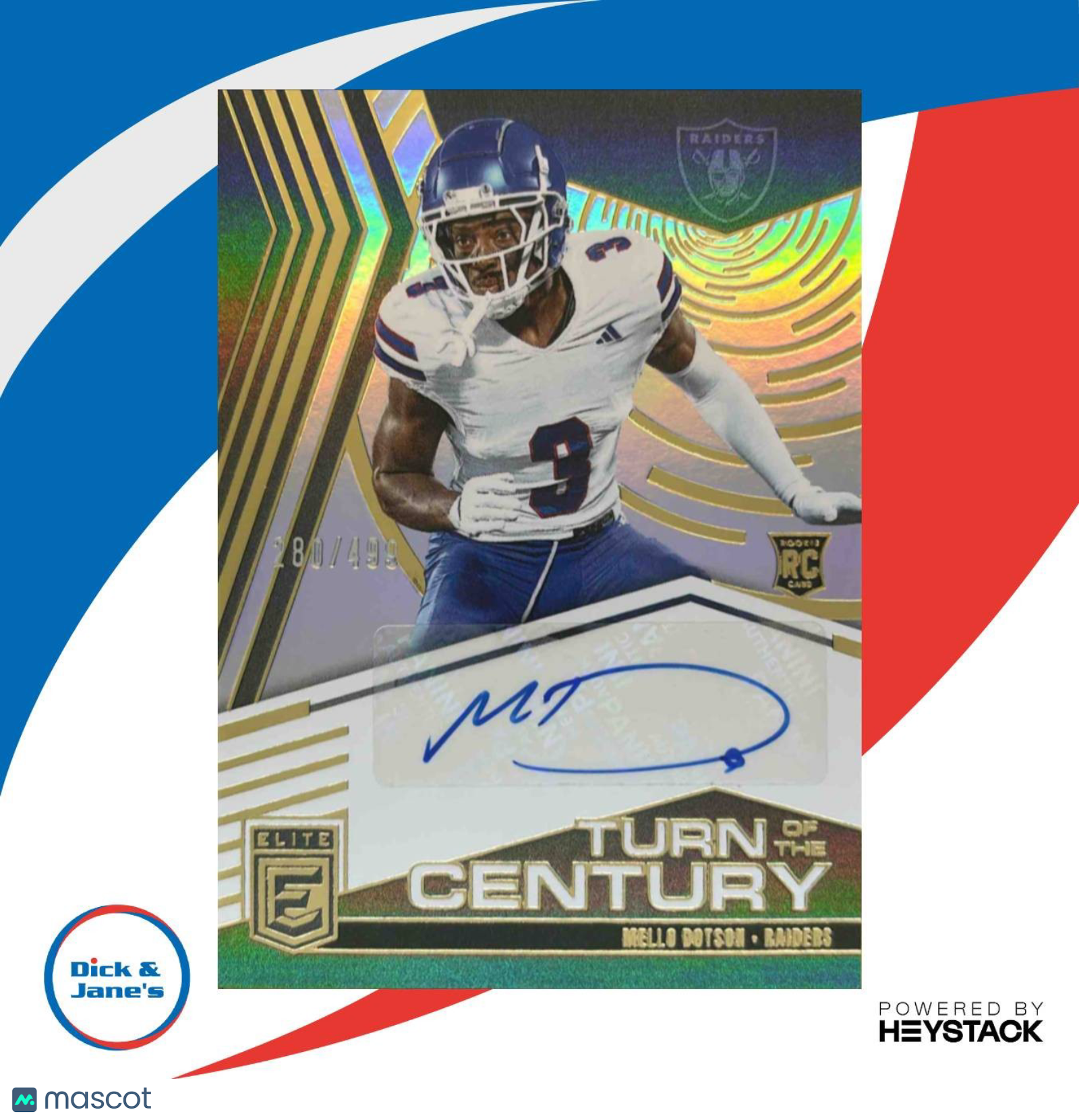 2025 Panini Donruss Elite Mello Dotson Turn of the Century Auto 280/499 Rookie - Sports Cards