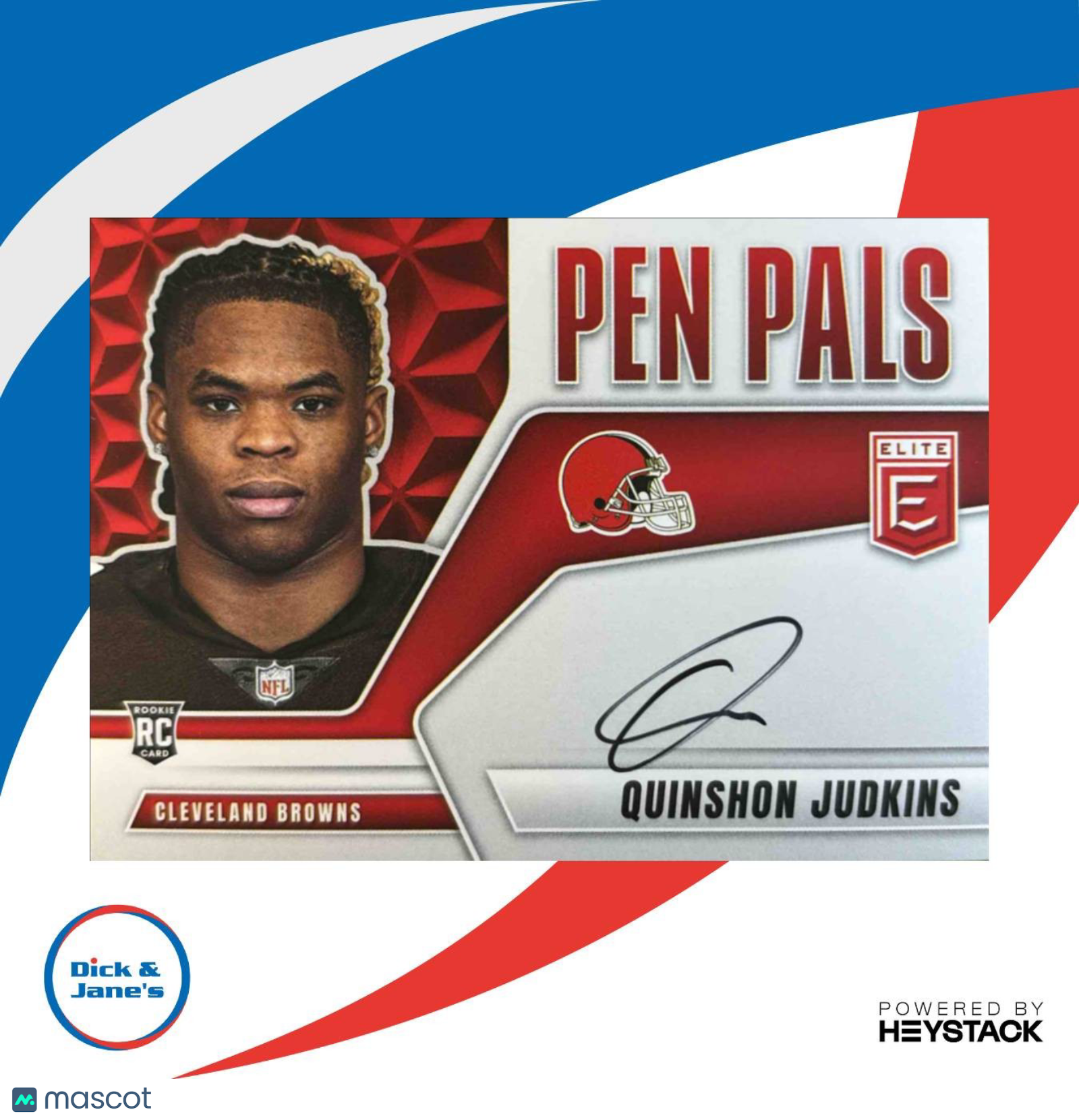 2025 Panini Donruss Elite Quinshon Judkins Pen Pals (Horizontal) Auto Browns - Sports Cards