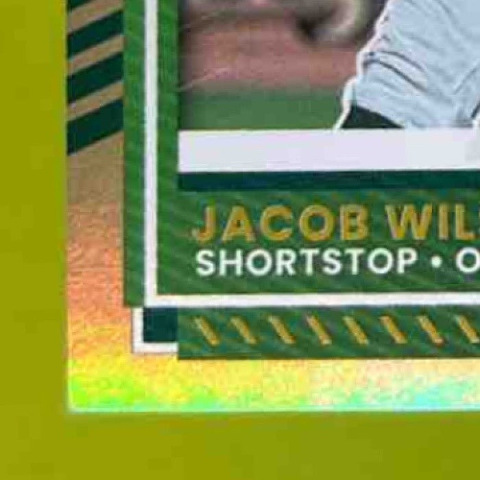 2025 Panini Donruss Jacob Wilson Gold 6/10 #76 Rated Rookie Oakland A’s - Sports Cards