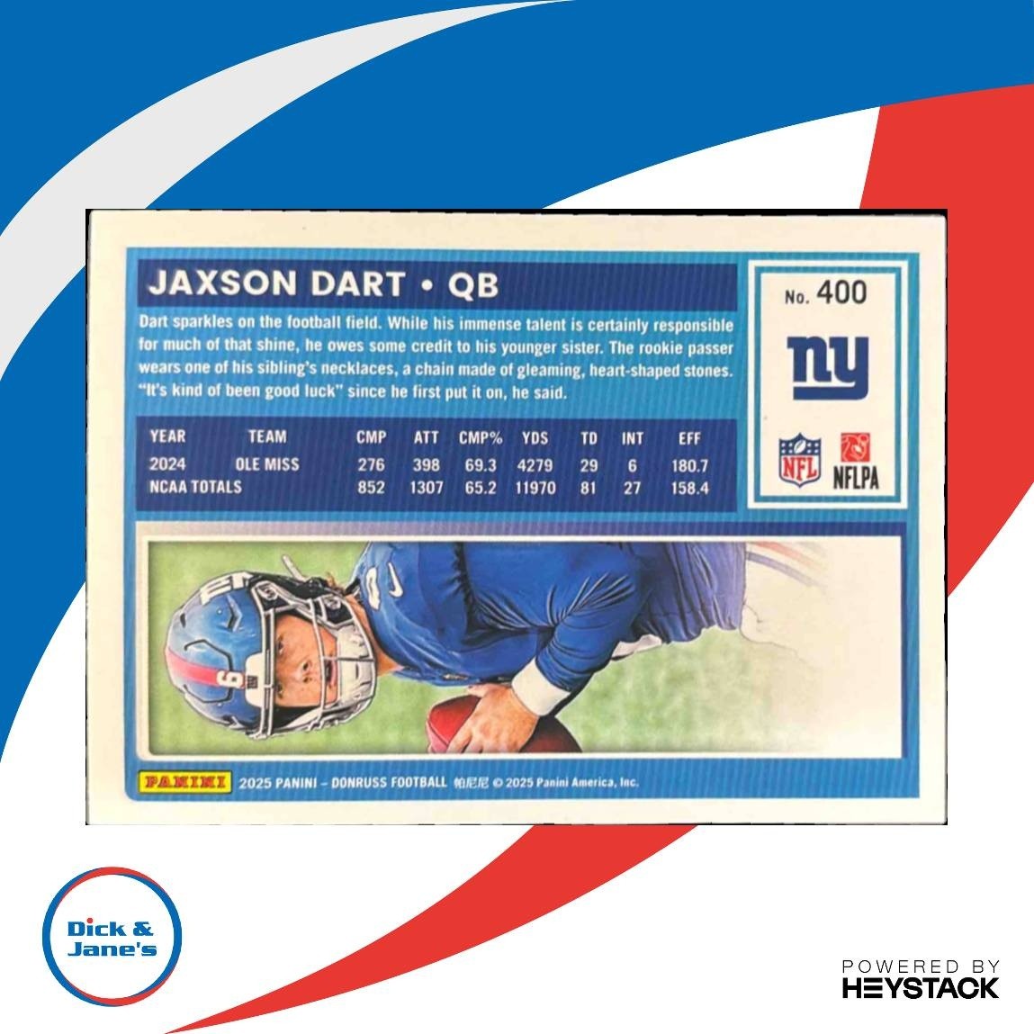 2025 Panini Donruss Jaxson Dart Press Proof Red #400 RC New York Giants - Sports Cards