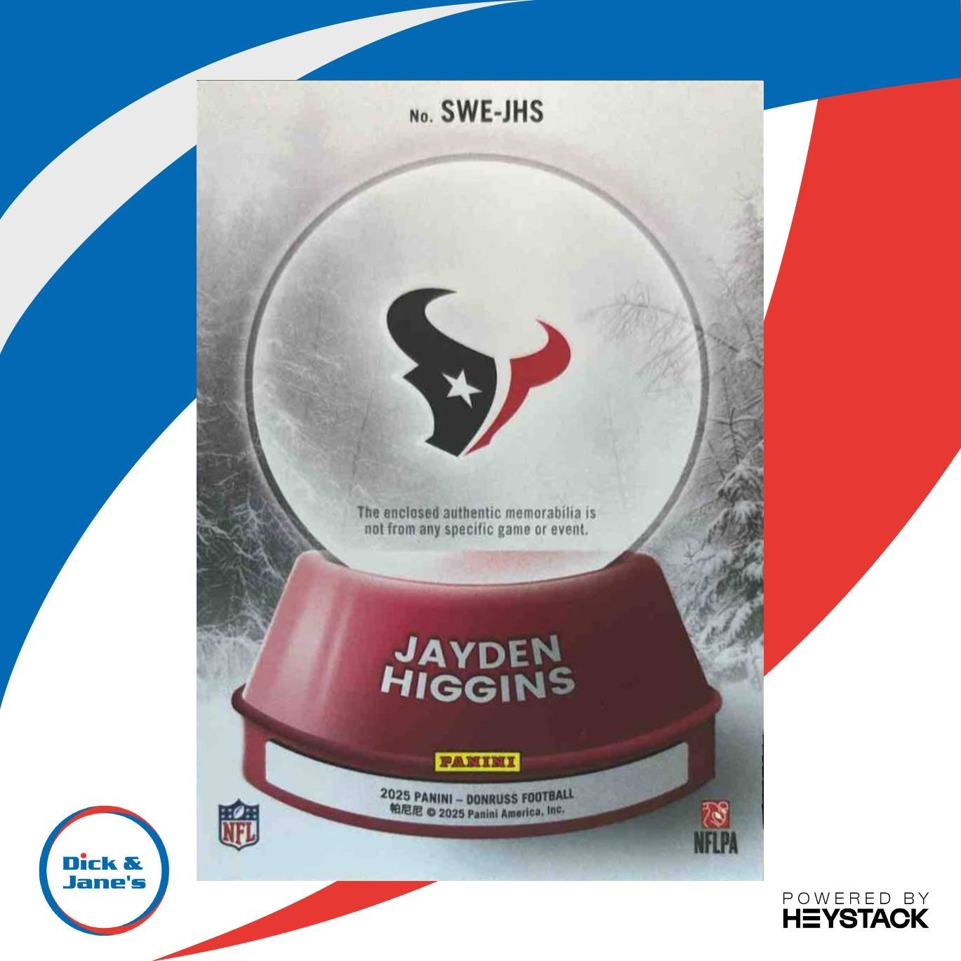 2025 Panini Donruss Jayden Higgins Rookie Holiday Sweater #29 MEM Houston Texans - Sports Cards