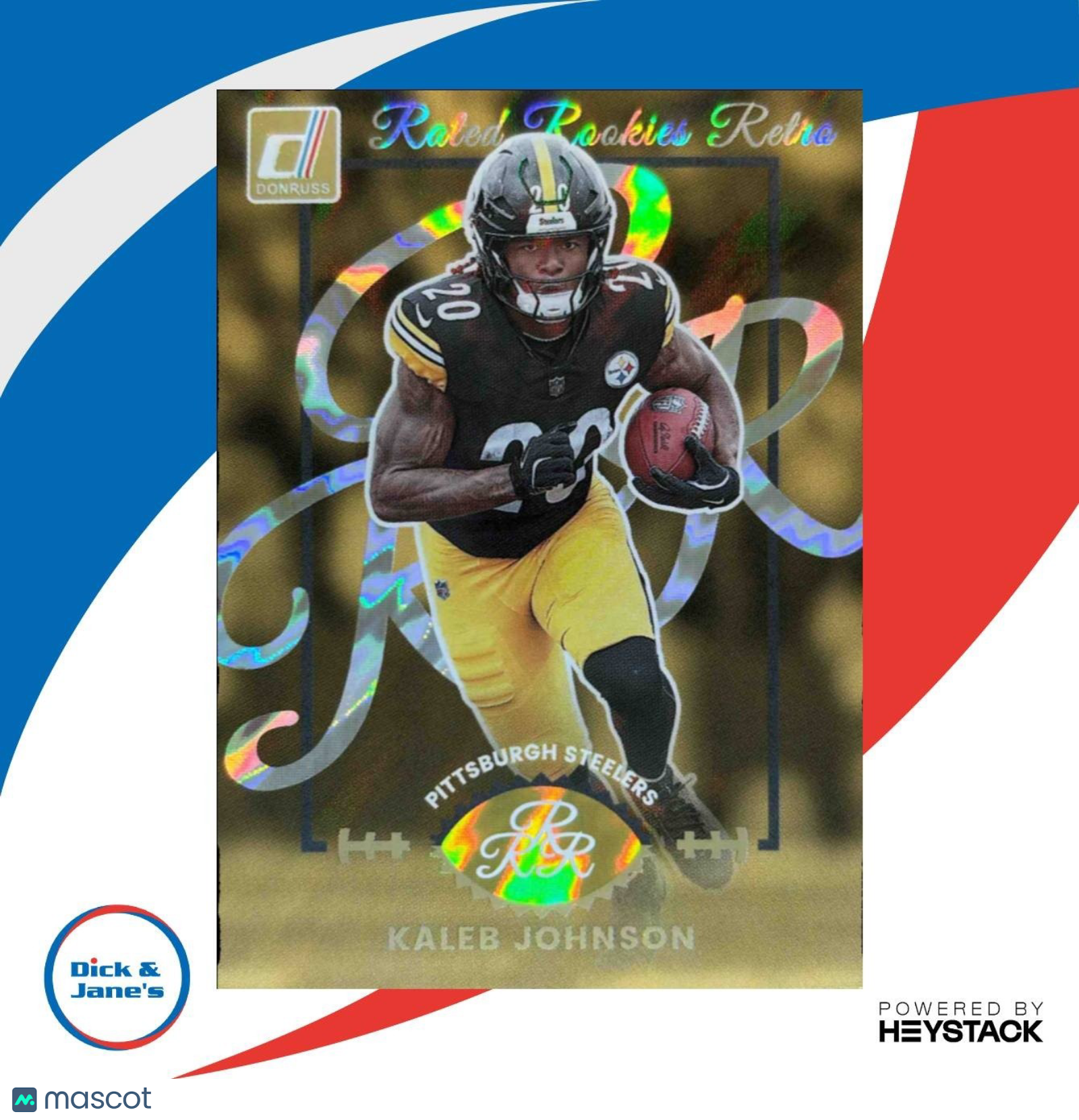 2025 Panini Donruss Kaleb Johnson Rated Rookie Retro #19 RC Pittsburgh Steelers - Sports Cards