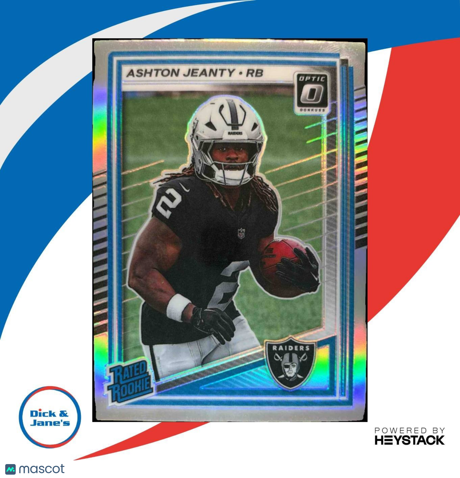 2025 Panini Donruss Optic Ashton Jeanty Holo Prizm #202 Las Vegas Raiders - Sports Cards