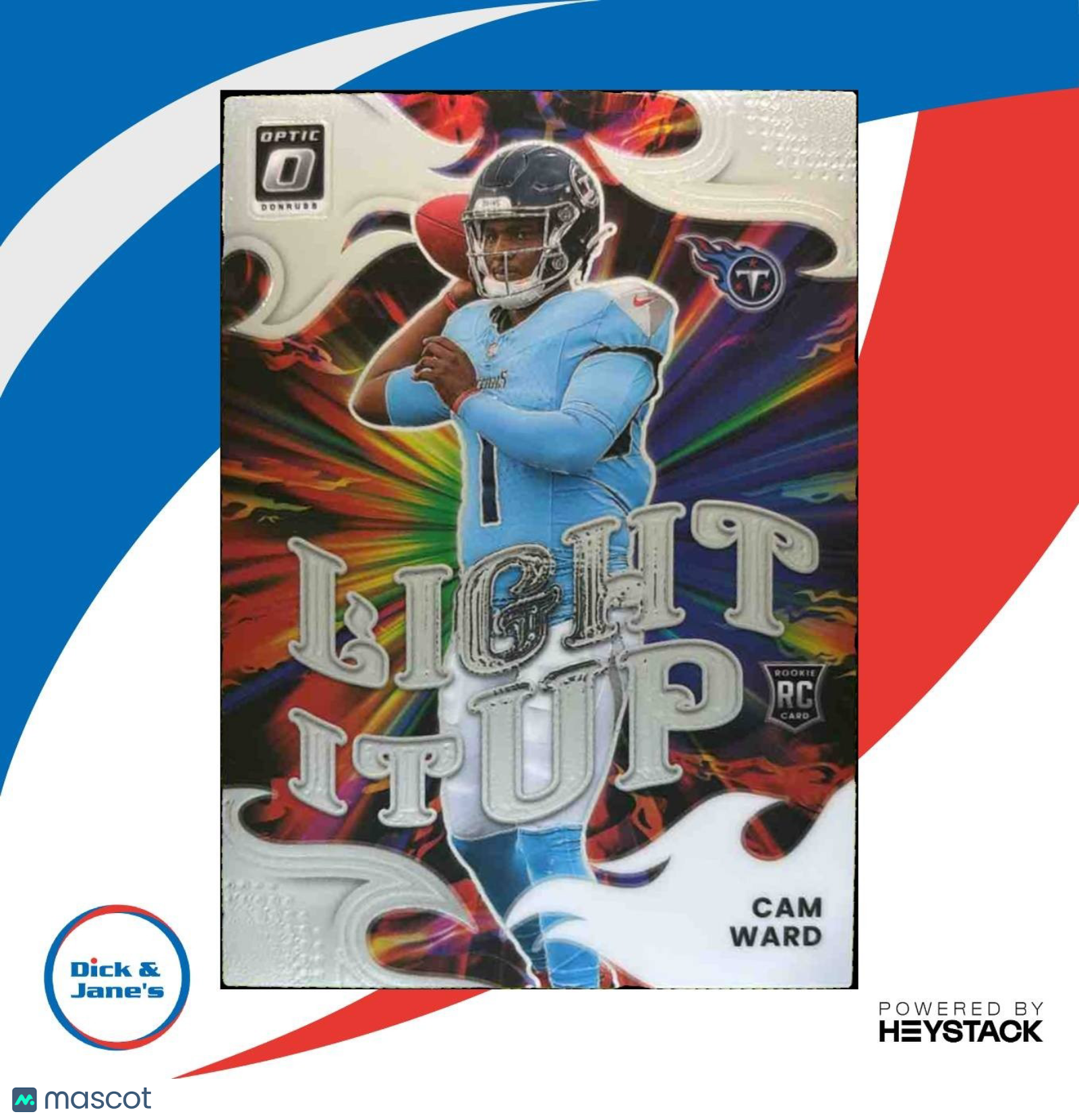 2025 Panini Donruss Optic Cam Ward Light It Up #1 RC Tennessee Titans - Sports Cards