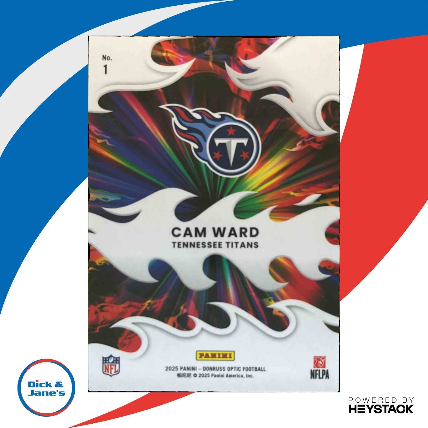 2025 Panini Donruss Optic Cam Ward Light It Up #1 RC Tennessee Titans - Sports Cards