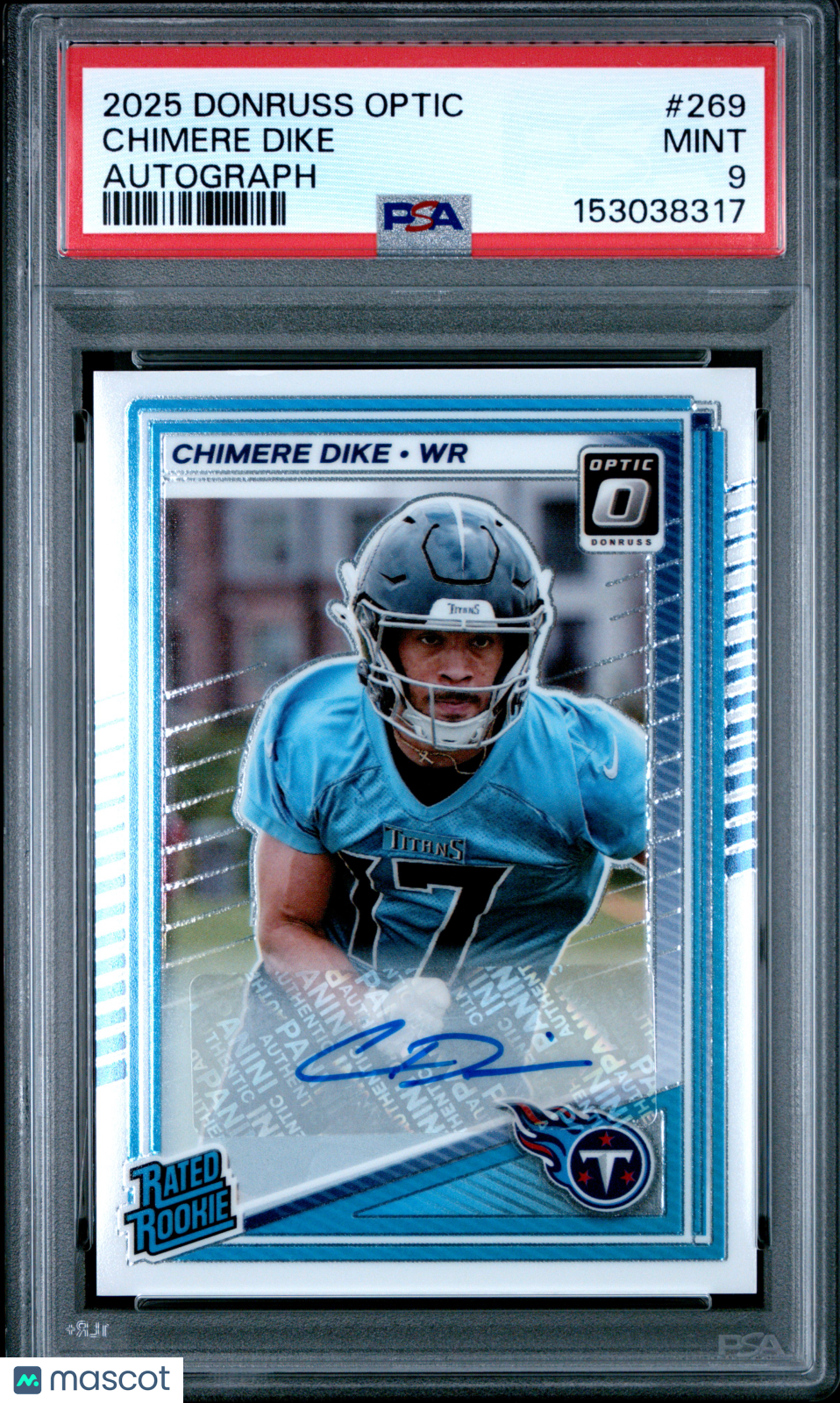 2025 Panini Donruss Optic Chimere Dike Autograph #269 PSA 9 - Graded Sports Cards