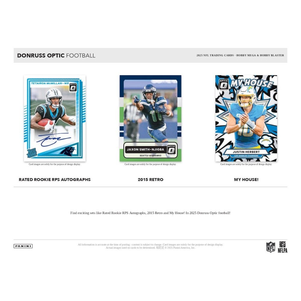 2025 Panini Donruss Optic Football Hobby Blaster Box (Blue Scope Parallels) - NFL Hobby Box