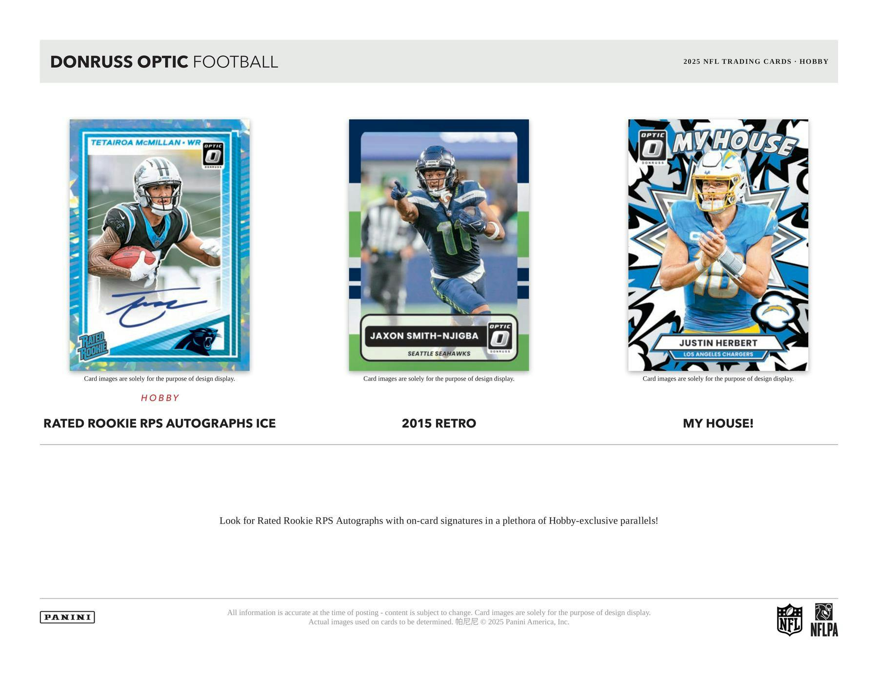 2025 Panini Donruss Optic Football Hobby Box (1 Auto / 20 Rated Rookies) - NFL Hobby Box