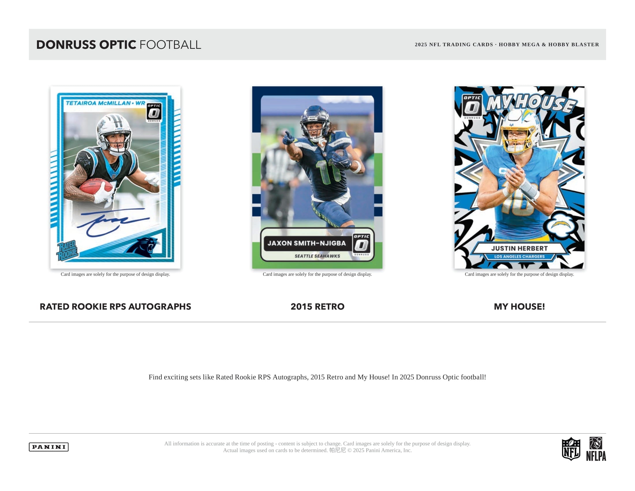 2025 Panini Donruss Optic Football Hobby Mega Box (3 Red Hyper) 1 Auto or Mem - NFL Hobby Box