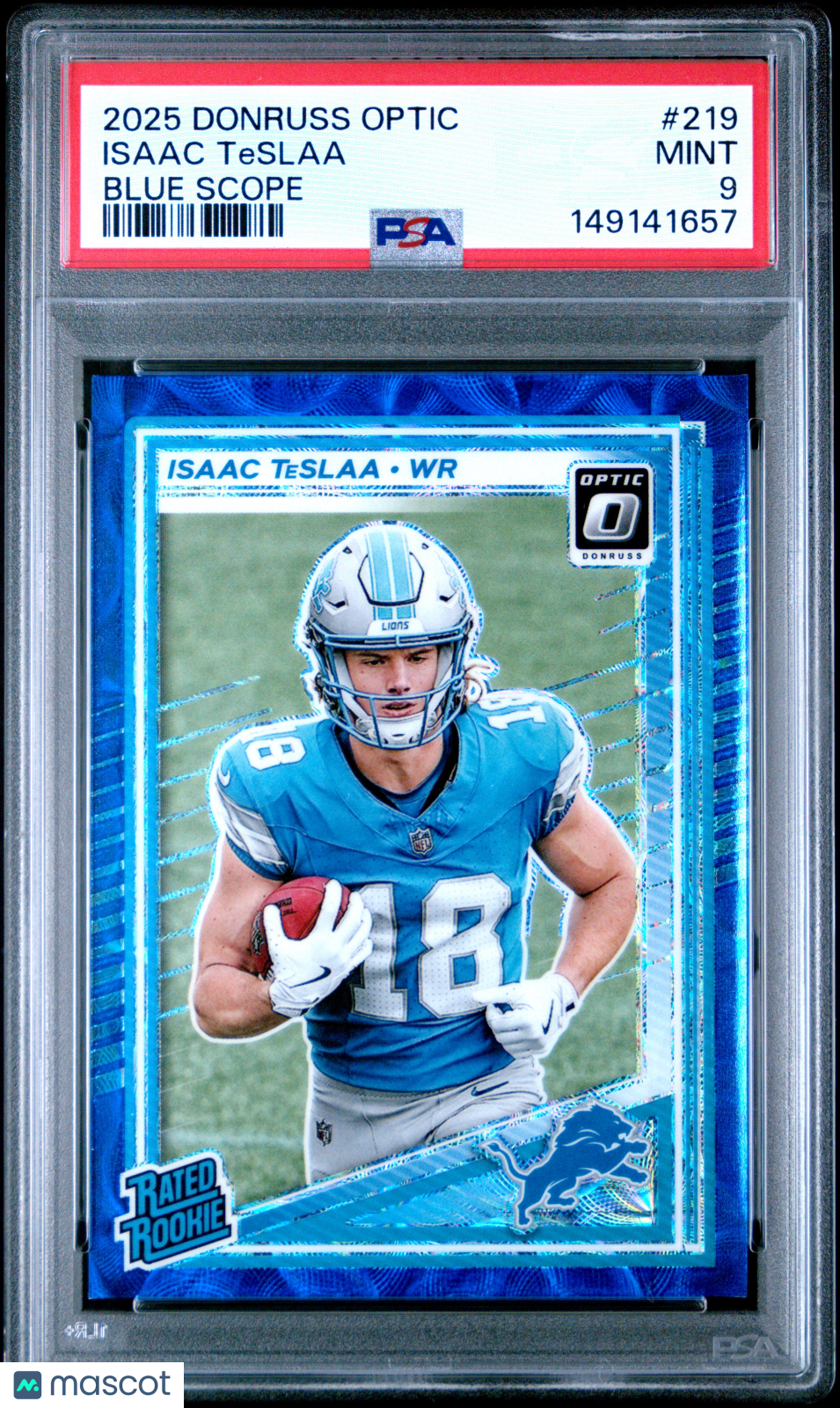 2025 Panini Donruss Optic Isaac Teslaa Blue Scope Rookie #219 PSA 9 MINT - Graded Sports Cards