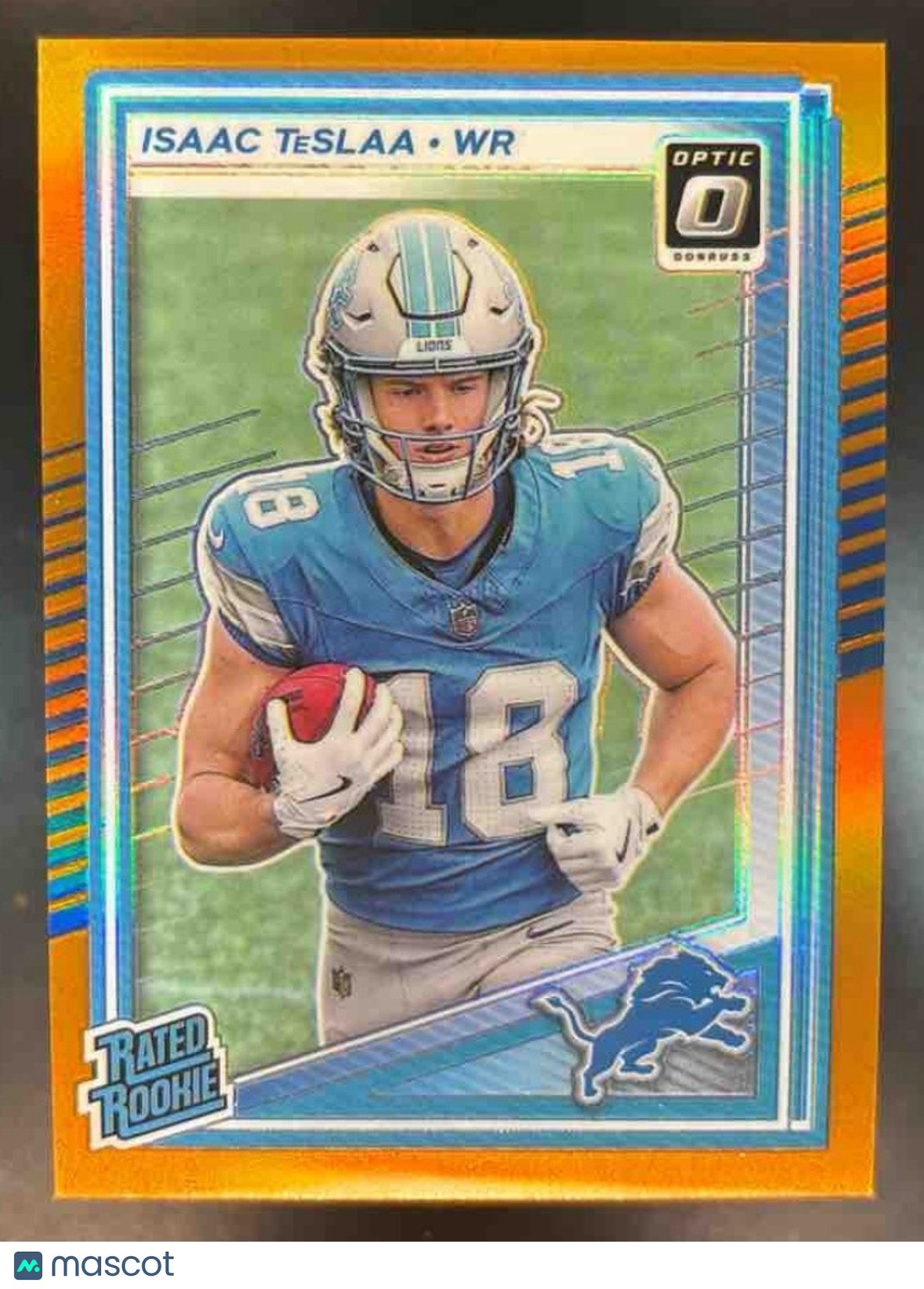 2025 Panini Donruss Optic Isaac TeSlaa Orange Prizm /299 #219 Detroit Lions - Sports Cards
