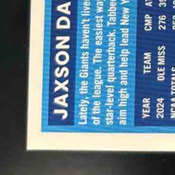 2025 Panini Donruss Optic Jaxson Dart Purple Shock #273 New York Giants - Sports Cards