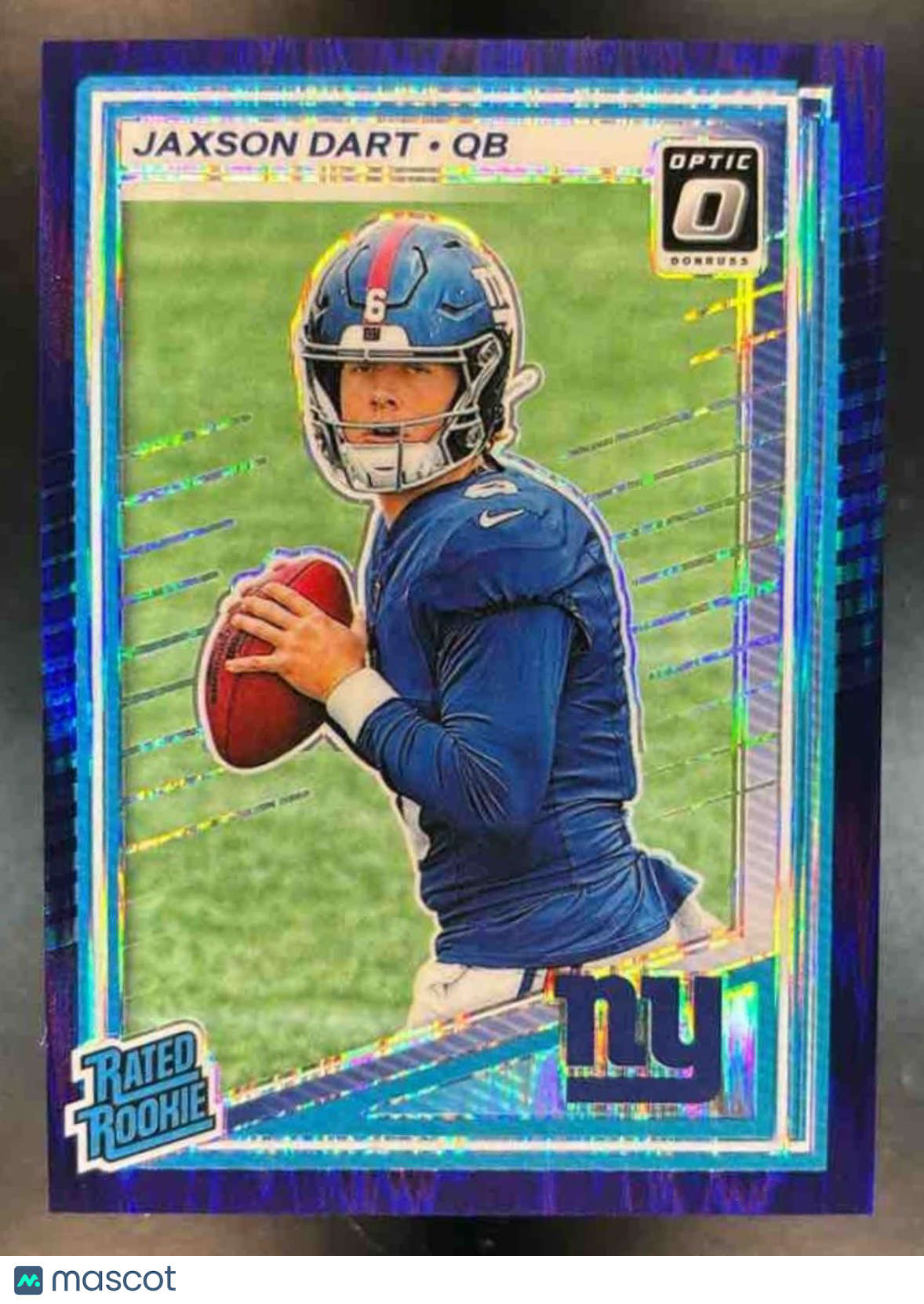 2025 Panini Donruss Optic Jaxson Dart Purple Shock Prizm #273 New York Giants - Sports Cards
