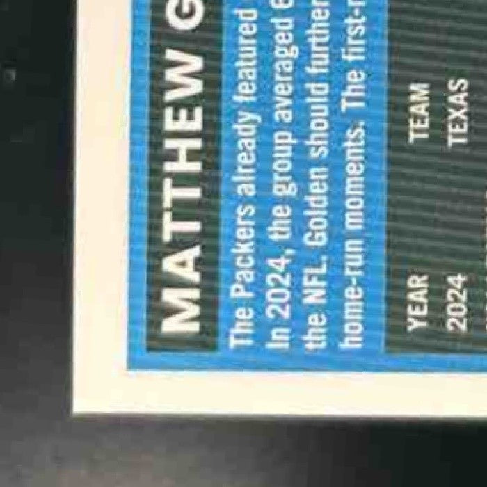 2025 Panini Donruss Optic Matthew Golden Neon Blue /399 #205 Green Bay Packers - Sports Cards