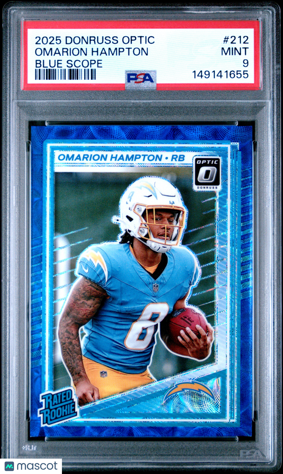 2025 Panini Donruss Optic Omarion Hampton Blue Scope Rookie #212 PSA 9 MINT - Graded Sports Cards
