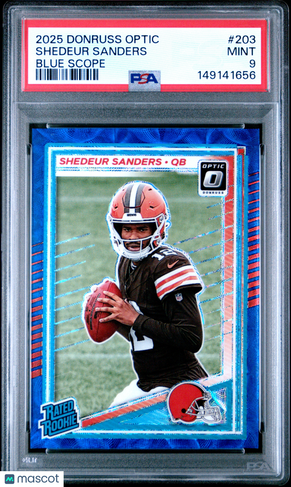 2025 Panini Donruss Optic Shedeur Sanders Blue Scope Rookie #203 PSA 9 MINT - Graded Sports Cards