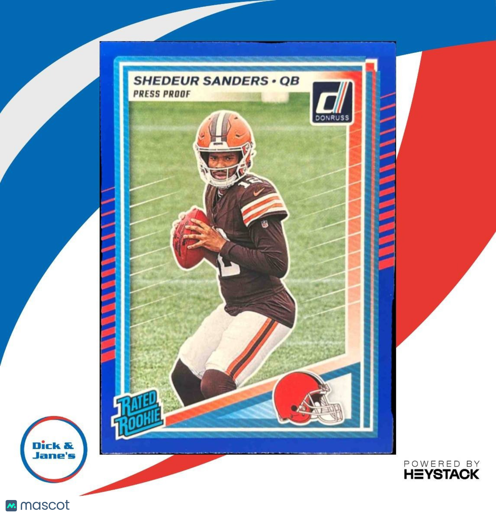 2025 Panini Donruss Shedeur Sanders Press Proof Blue #306 RC Cleveland Browns - Sports Cards
