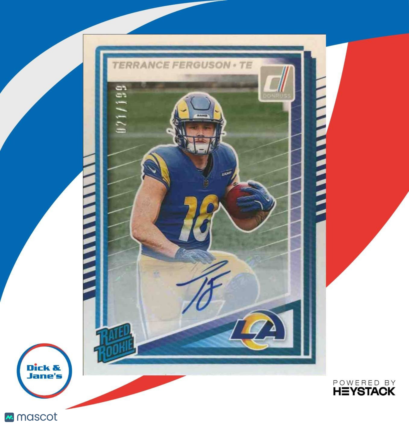 2025 Panini Donruss Terrance Ferguson Rated Rookie Auto 21/199 #323 RC - Sports Cards