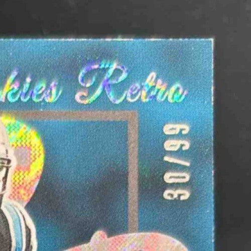 2025 Panini Donruss Tetairoa McMillan Rated Rookie Retro Auto 30/99 #3 Panthers - Sports Cards