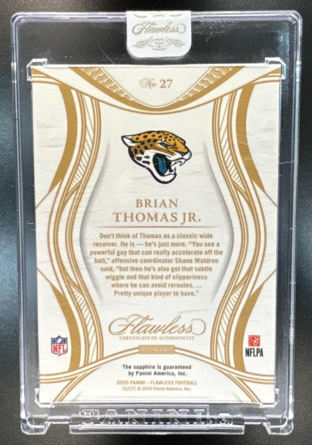 2025 Panini Flawless Brian Thomas Jr. Sapphire /20 #27 Jacksonville Jaguars - Sports Cards