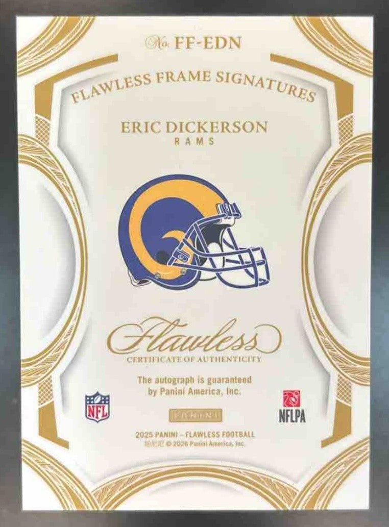 2025 Panini Flawless Eric Dickerson Frame Signatures /25 Auto Los Angeles Rams - Sports Cards