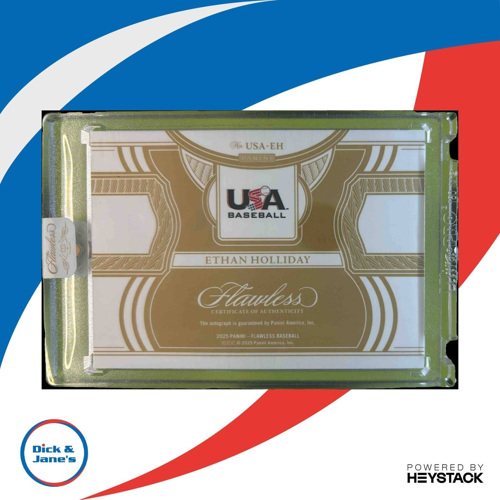 2025 Panini Flawless Ethan Holliday USA Baseball Signatures 5/20 #5 Auto - Sports Cards