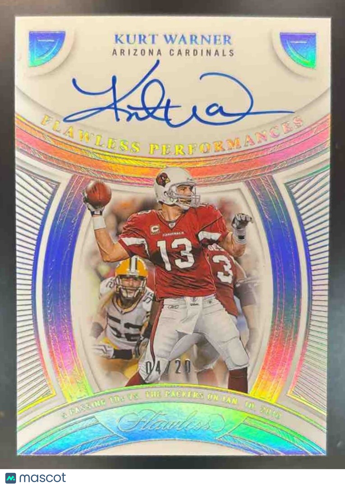 2025 Panini Flawless Kurt Warner Performances Silver /20 Auto Arizona Cardinals - Sports Cards
