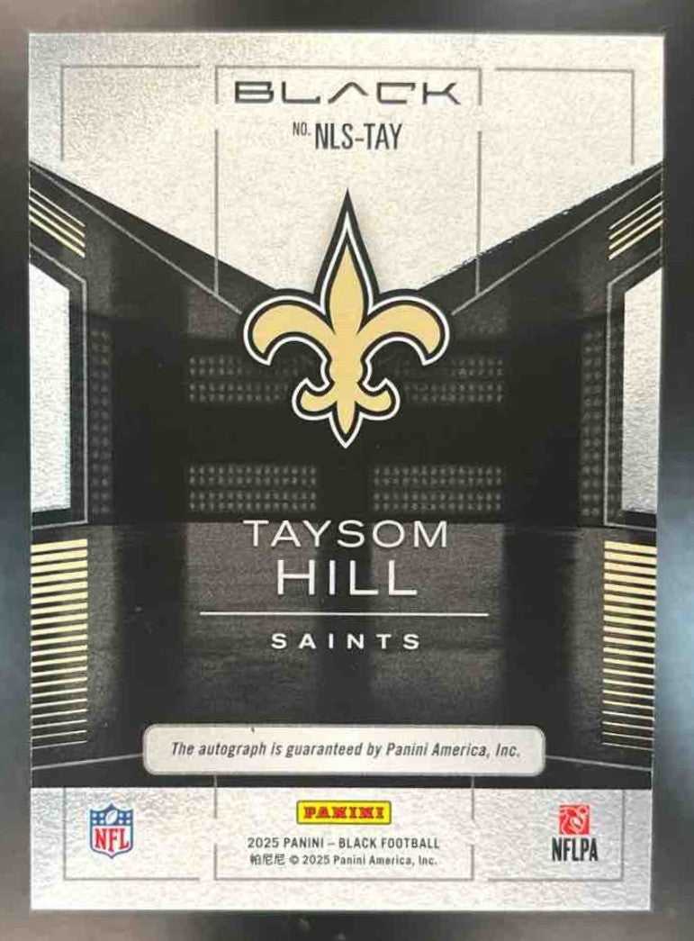 2025 Panini Honors Taysom Hill Black Football Night Lights Auto /15 Saints - Sports Cards