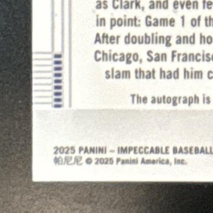 2025 Panini Impeccable Will Clark Timeless Moments Signatures /35 #TMS-WC Auto - Sports Cards