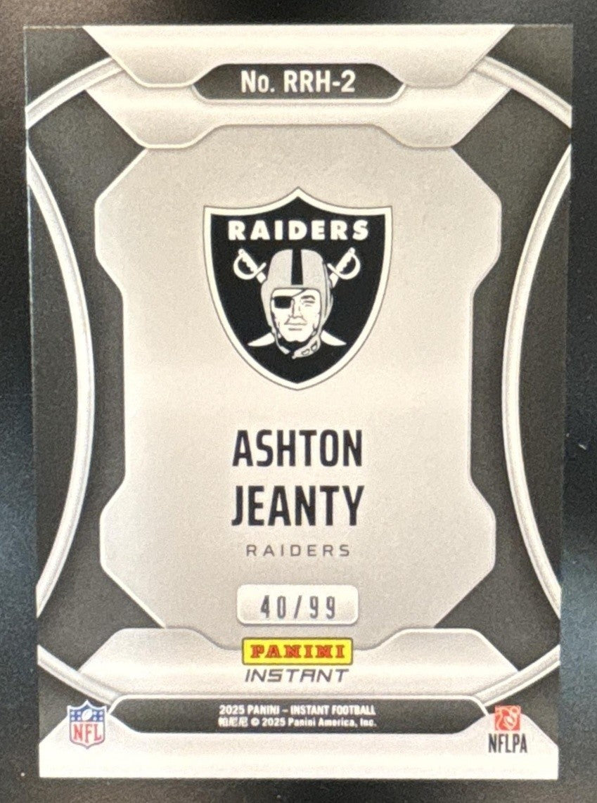 2025 Panini Instant NFL Rated Rookie Holoflex Ashton Jeanty /99 Las Vegas Raider - Sports Cards