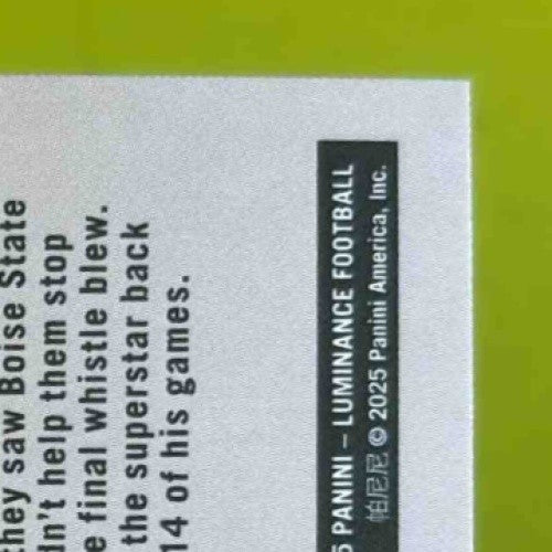 2025 Panini Luminance Ashton Jeanty Dynamic Rookies #5 Las Vegas Raiders - Sports Cards