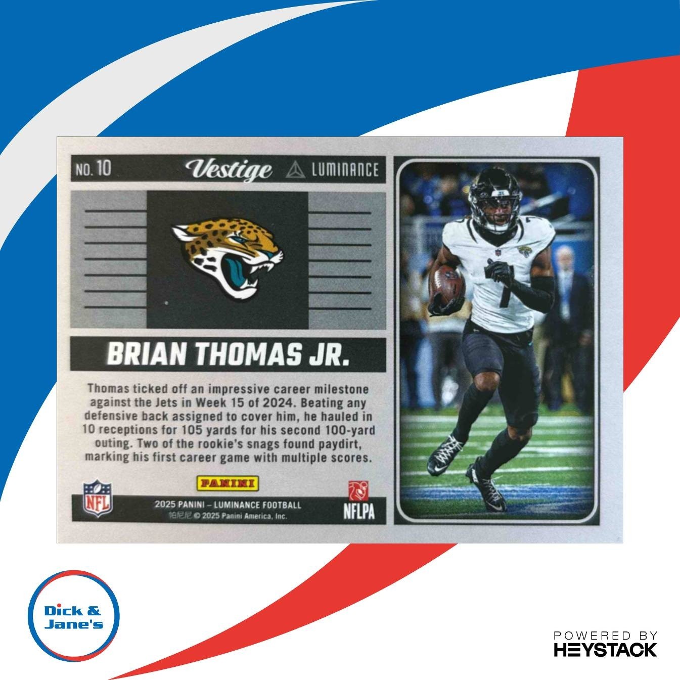 2025 Panini Luminance Brian Thomas Jr. Vestige #10 Jacksonville Jaguars - Sports Cards