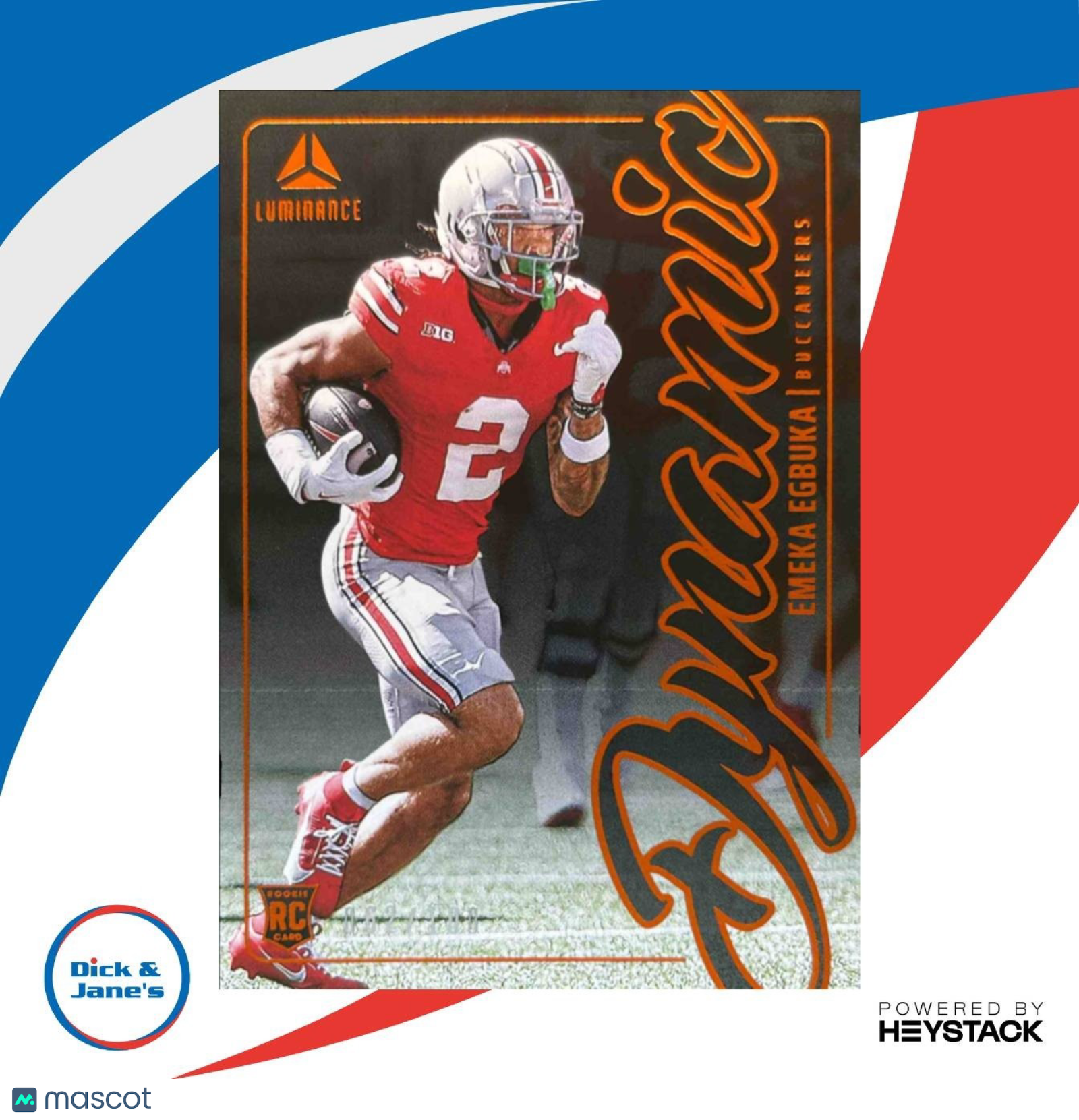 2025 Panini Luminance Emeka Egbuka Dynamic Rookies Orange /100 #2 Buccaneers - Sports Cards