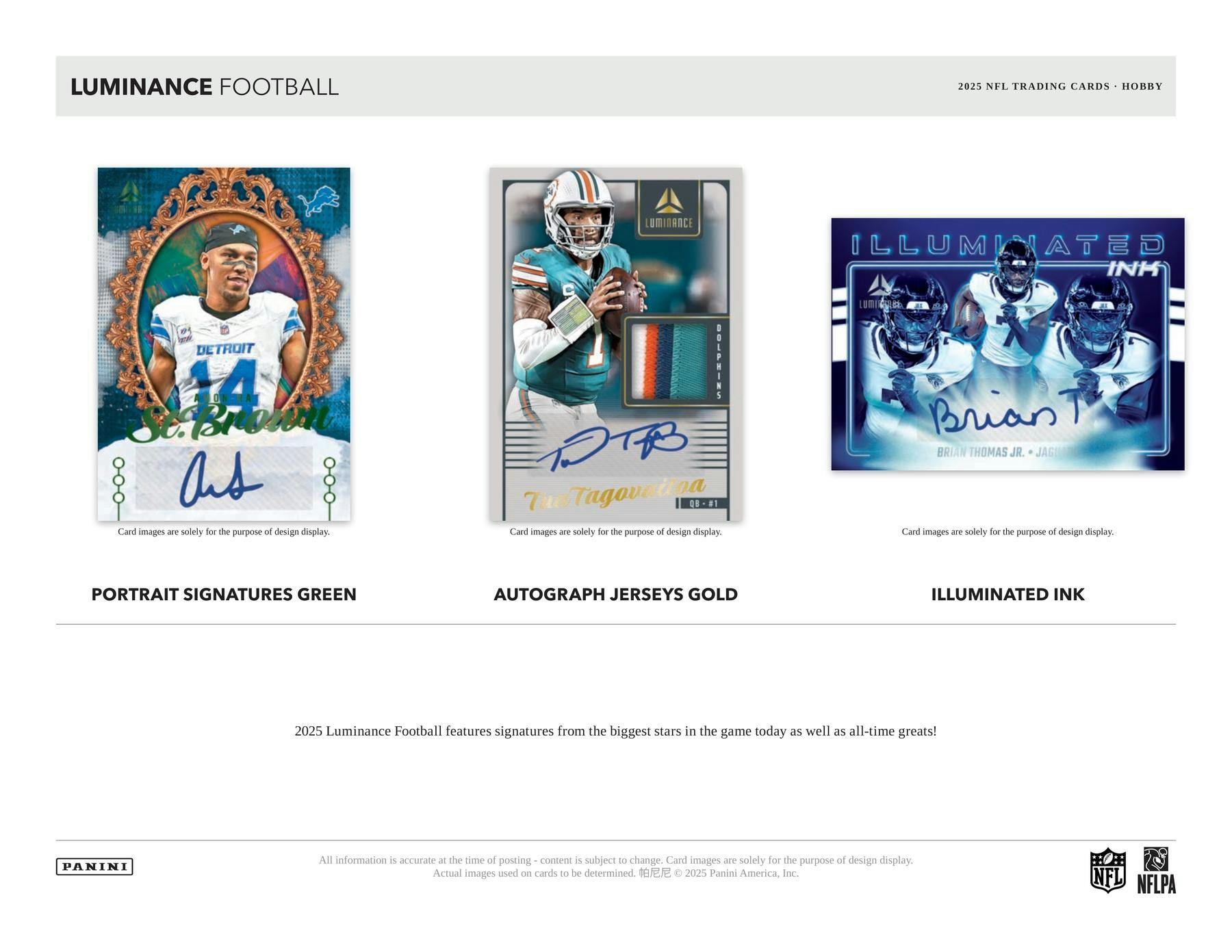 2025 Panini Luminance Football Hobby Box (3 Auto / 1 Mem) - NFL Hobby Box