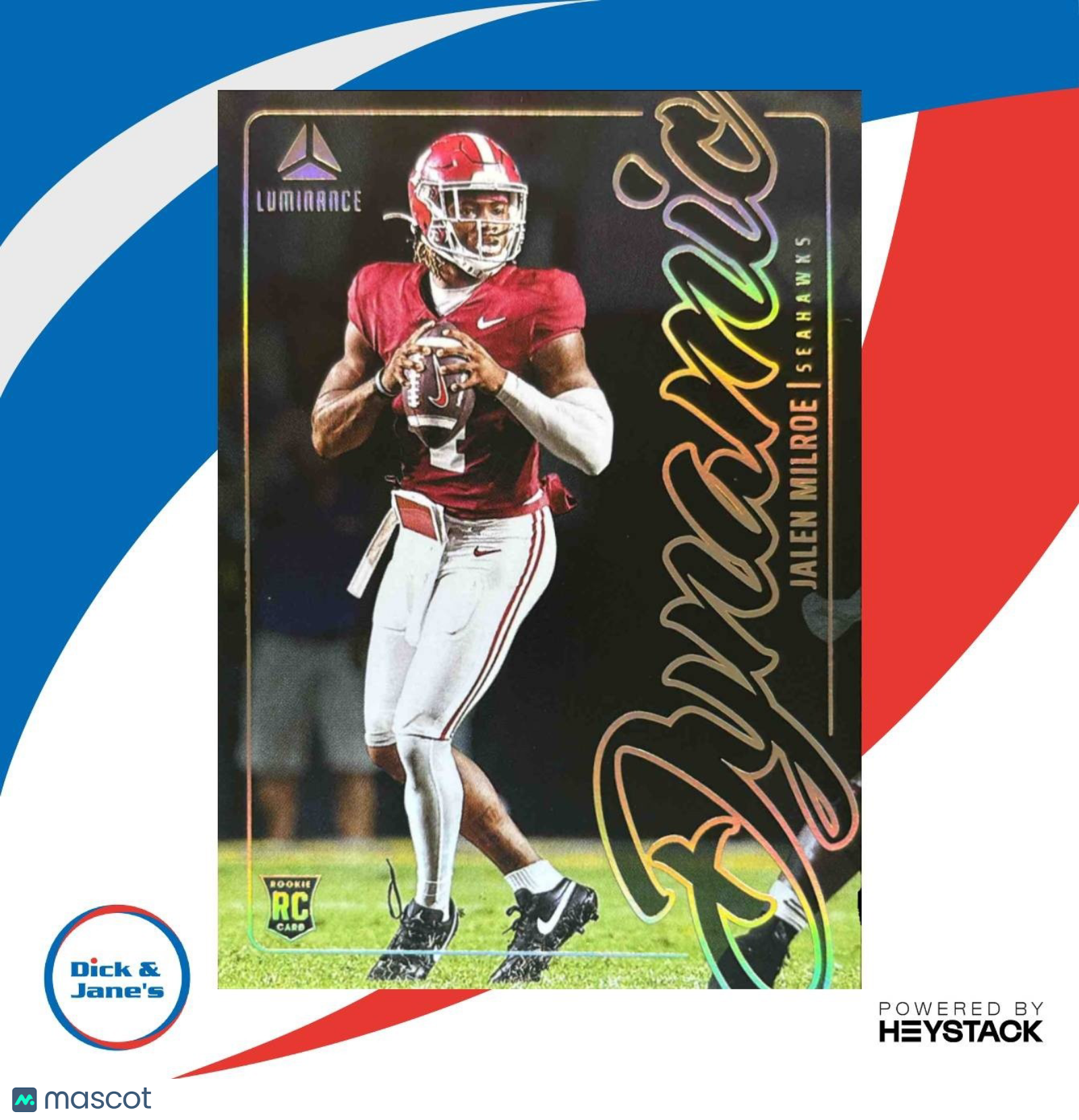 2025 Panini Luminance Jalen Milroe Dynamic Rookies #6 Seattle Seahawks - Sports Cards