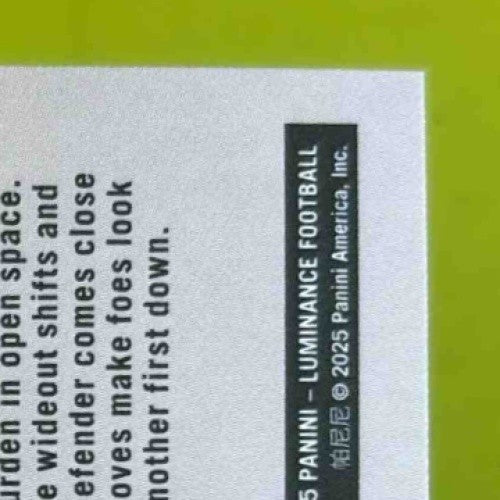 2025 Panini Luminance Luther Burden Dynamic Rookies #8 Chicago Bears - Sports Cards