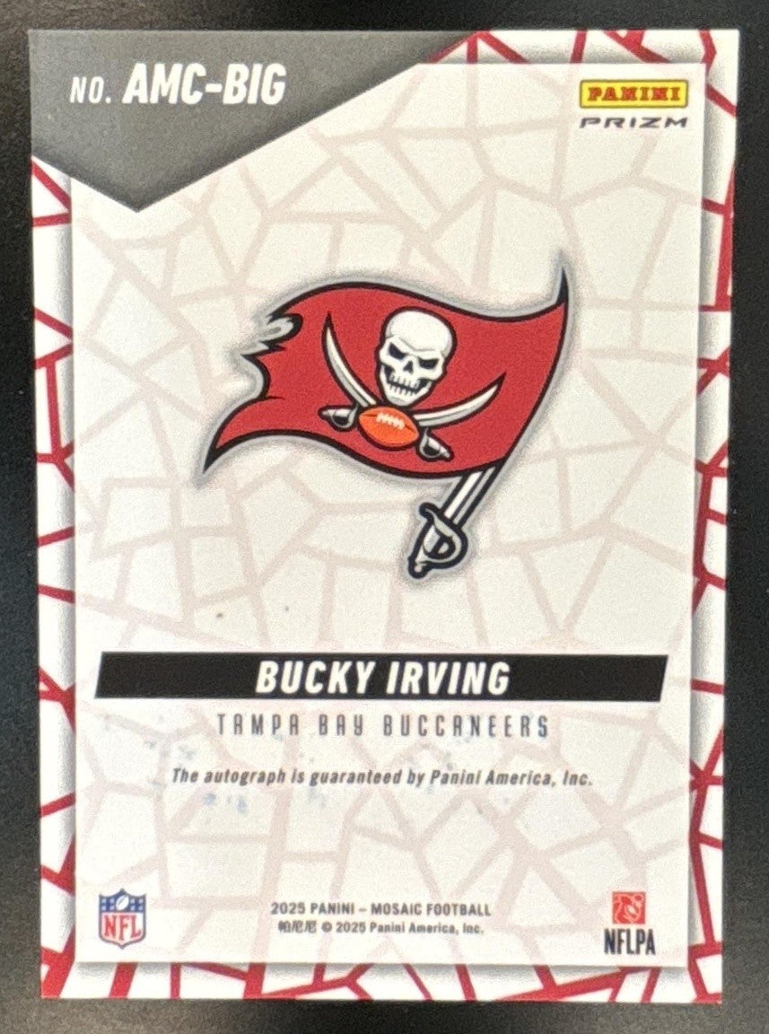 2025 Panini Mosaic Bucky Irving Mosaic Auto #AMC-BIG Tampa Bay Buccaneers - Sports Cards