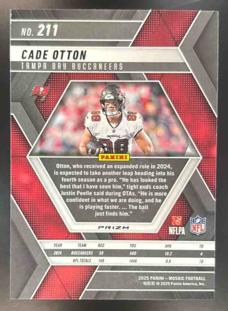 2025 Panini Mosaic Cade Otton Honeycomb Prizm #211 Tampa Bay Buccaneers - Sports Cards
