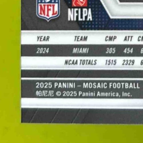 2025 Panini Mosaic Cam Ward Rookies Silver #382 RC Tennessee Titans - Sports Cards