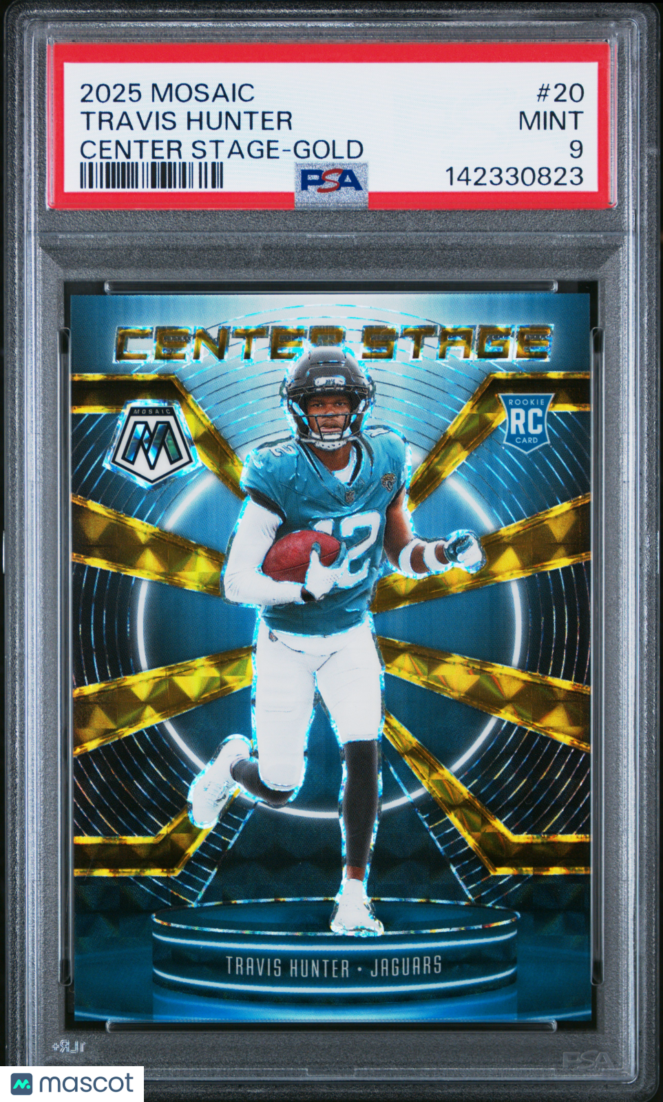 2025 Panini Mosaic Center Stage Travis Hunter Gold Rookie /10 PSA 9 MINT Jaguars - Graded Sports Cards