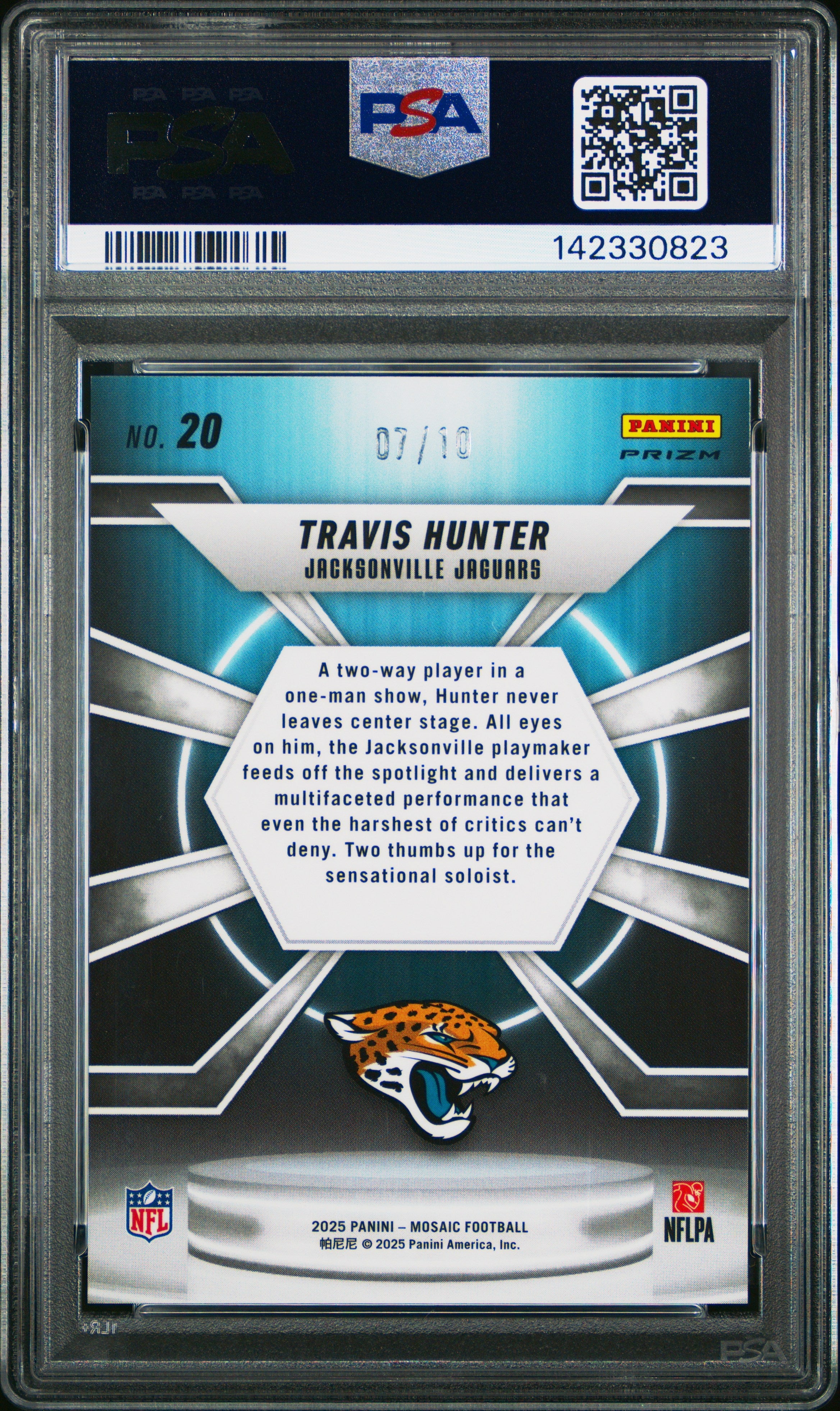 2025 Panini Mosaic Center Stage Travis Hunter Gold Rookie /10 PSA 9 MINT Jaguars - Graded Sports Cards