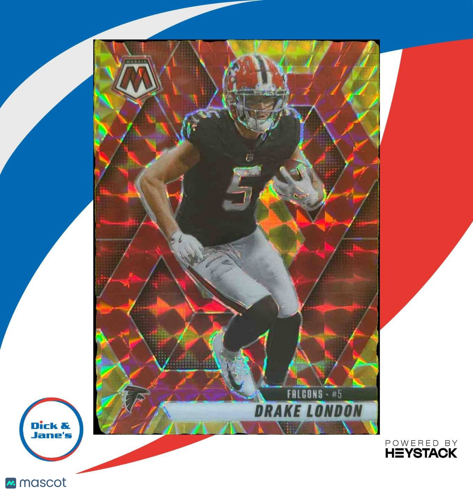 2025 Panini Mosaic Drake London Red & Yellow Prizm 78/89 #250 Atlanta Falcons - Sports Cards
