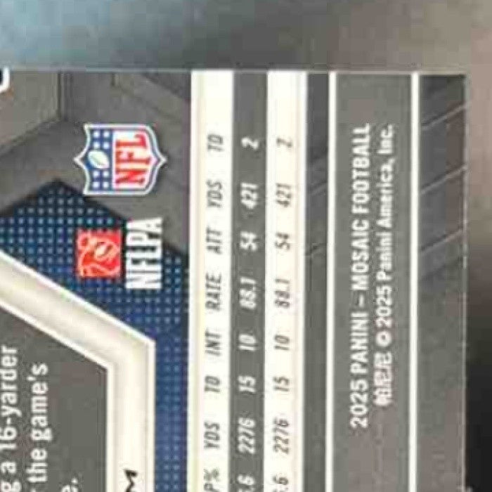 2025 Panini Mosaic Drake Maye International Games Blue Scope Prizm #258 Patriots - Sports Cards
