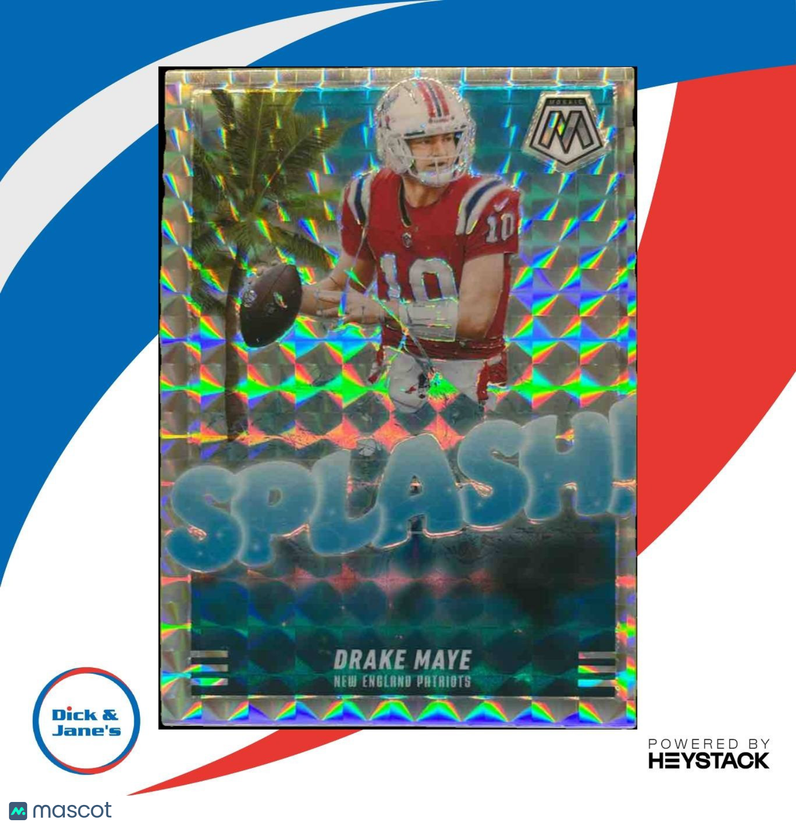 2025 Panini Mosaic Drake Maye Splash Mosaic Variation #3 New England Patriots - Sports Cards